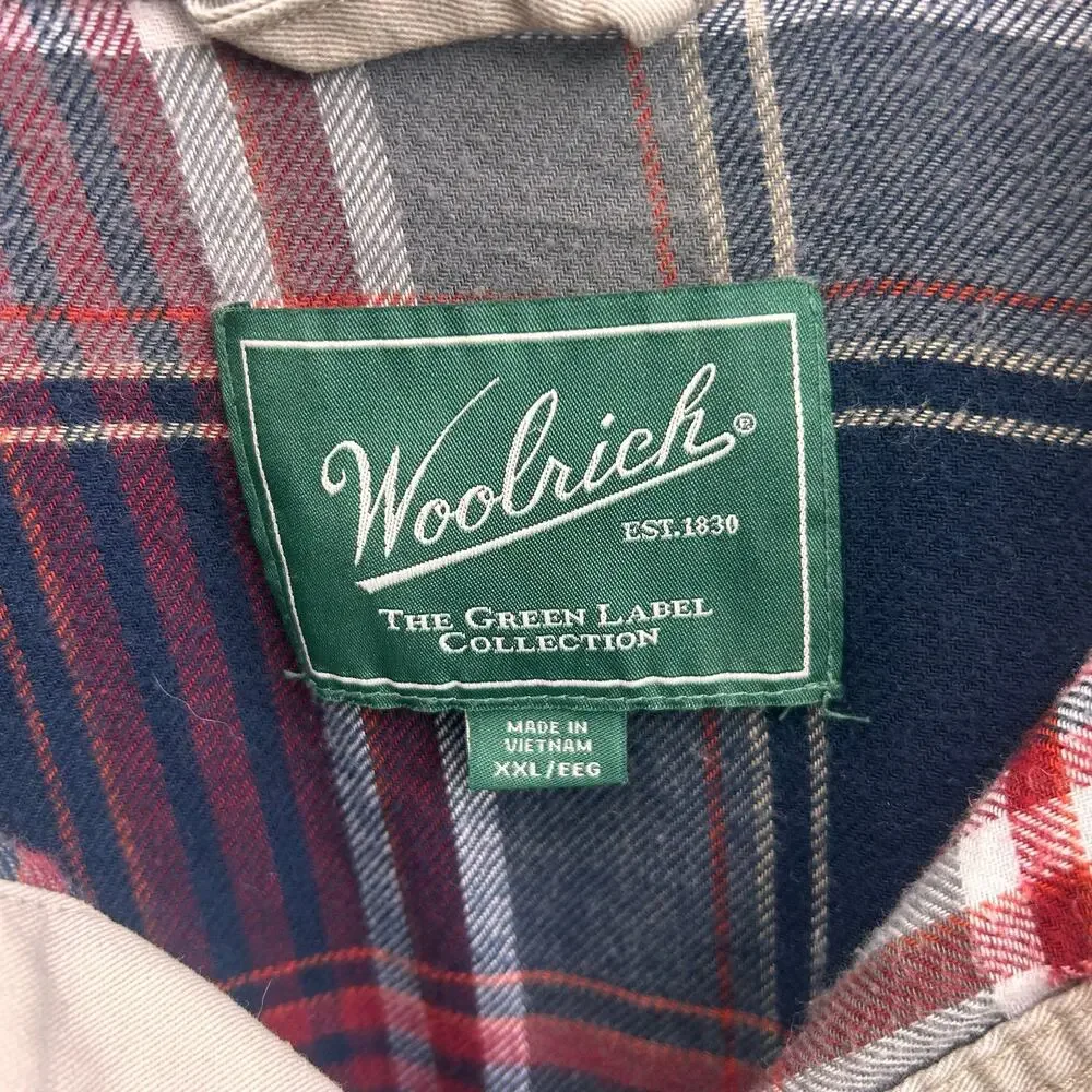 Woolrich Green Label Tan Flannel Lined Shirt Jacket XXL